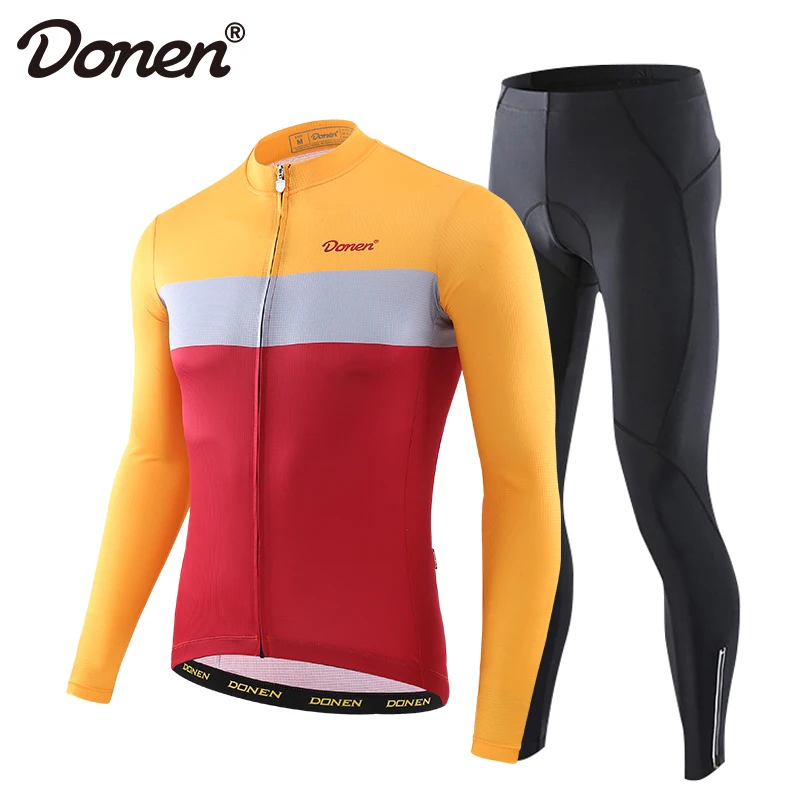 DONEN New Autumn Spring Road Cycling Jersey Men Long Sleeve Mountain Racing Bicycle Clothing Maillot Ropa Ciclismo Hombre