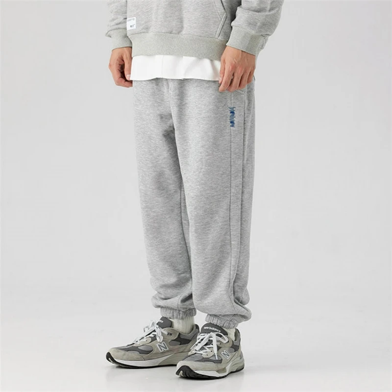 

Осень/Зима 2021 японские мужские трикотажные брюки однотонные базовые стильные универсальные повседневные молодежные модные бархатные спортивные брюки