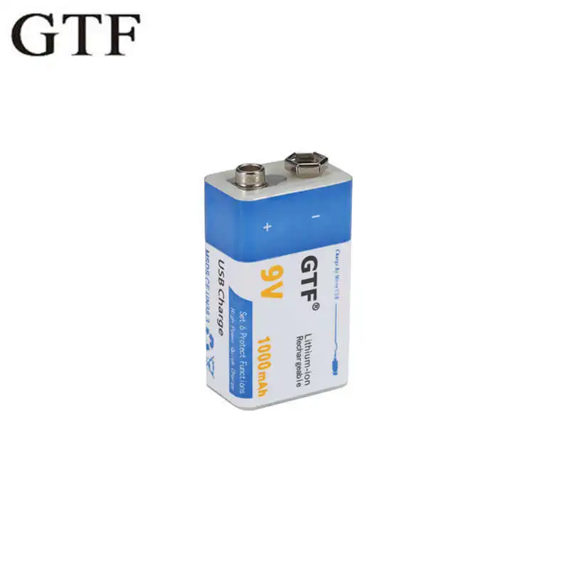 

GTF USB 9V 1000mAh Li-polymer Rechargeable Battery USB lithium battery for Microphone Toy Remote Control drop shipping