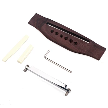 

Folk - Rosewood 6-String Bridge Set Guitar Bridge Upper Pillow Lower Pillow Bridge Combination