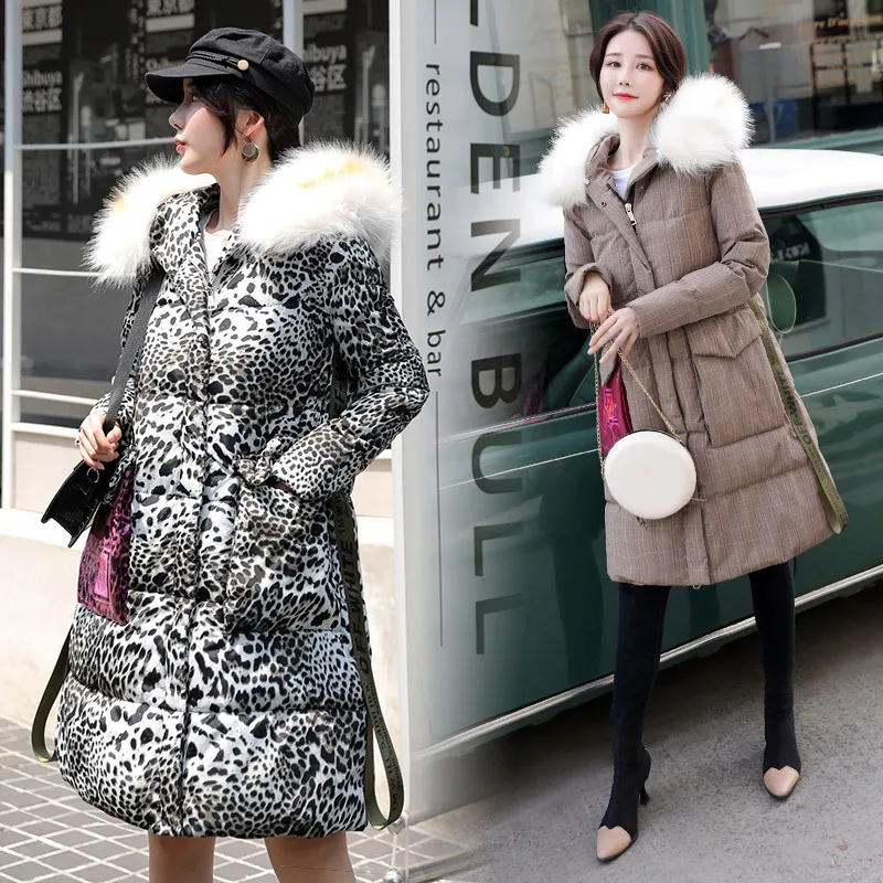 

Cotton Coat Women's Mid-length 2019 New Style Loose-Fit BF Students down Feather Cotton-padded Jacket INS down Coat over-the-Kne
