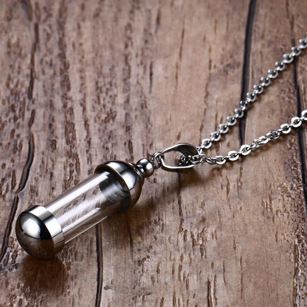 Empty Cremation Urn Keepsake Bottle Pendant Necklace for Pets