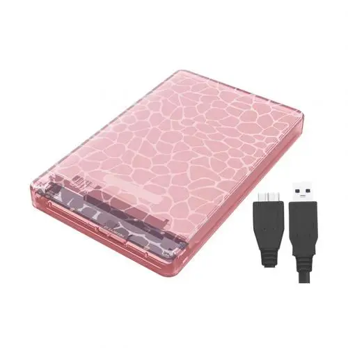 Transparent Pink USB 3,0 внешний 2,5 дюймов SATA SSD Мобильный Корпус для жесткого диска Адаптер конвертера для ПК - Цвет: Transparent Pink