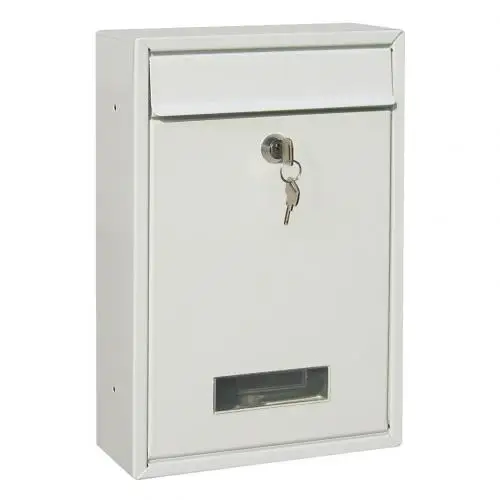 Ретро запираемый Железный почтовый ящик с ключом Открытый водонепроницаемый настенный подвесной почтовый ящик Почтовые ящики украшения brievenbus - Цвет: Белый