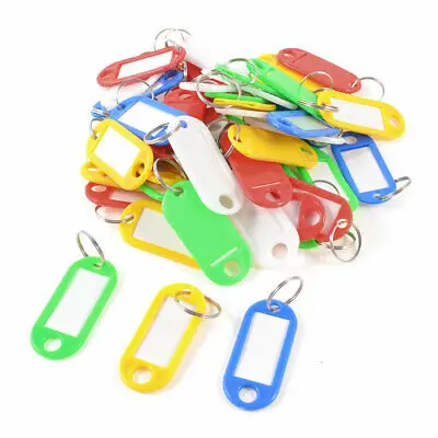 

Storage Assorted Color Plastic Name Tag Badge Clip Holder Keyring 45 Pcs