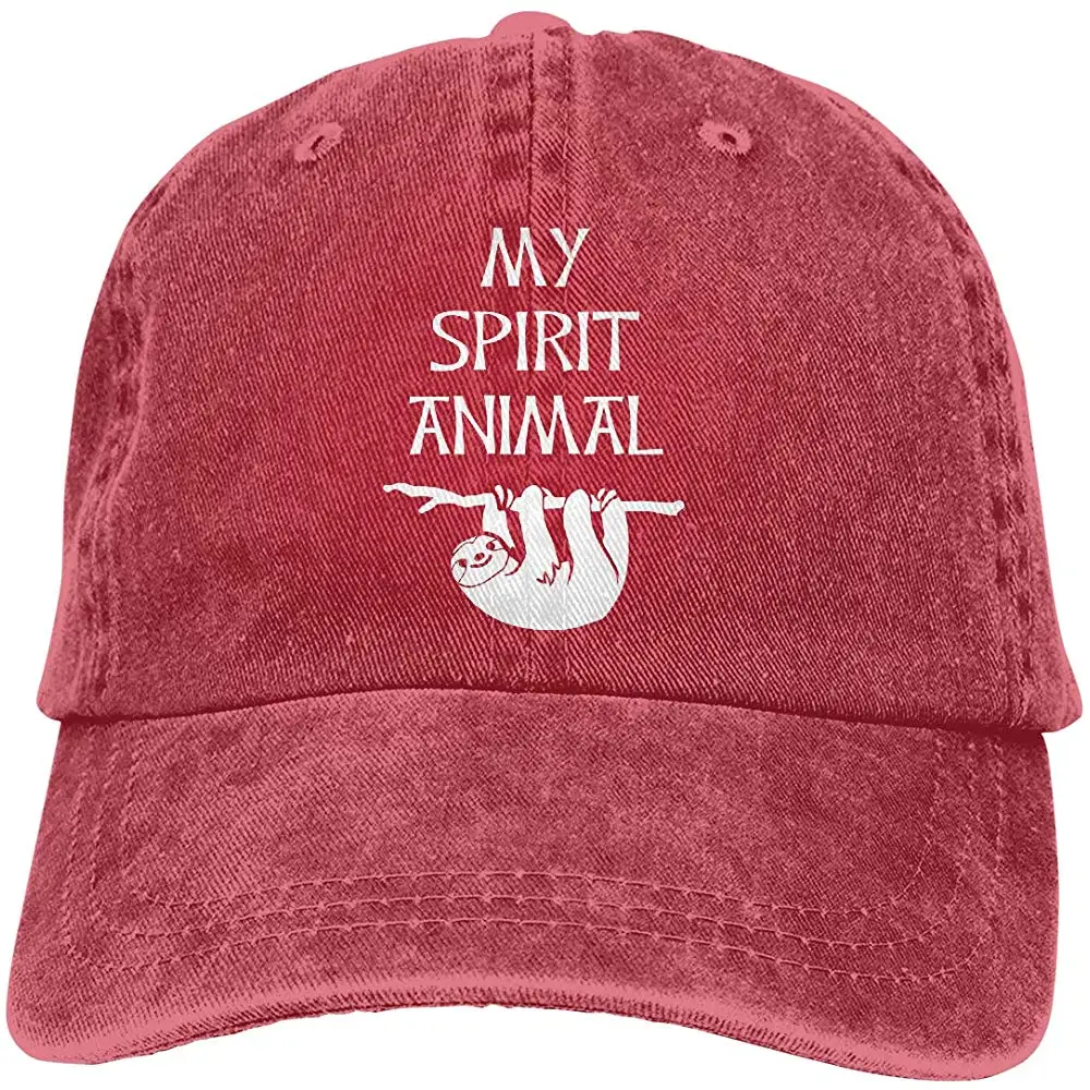 Men's Or Women's Adjustable Yarn-Dyed Denim Baseball Cap Sloth is My Spirit Animal Hiphop |