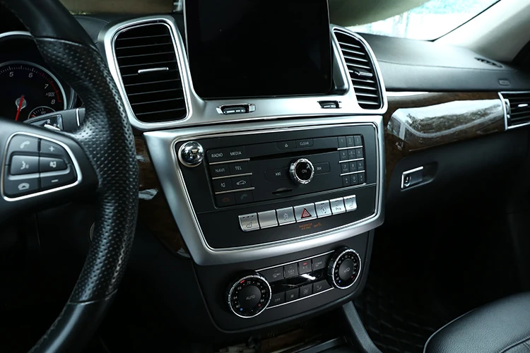Для Mercedes Benz GL GLE GLS ML Class автомобильные аксессуары 1 шт. ABS Хромированная центральная консоль рамка отделка