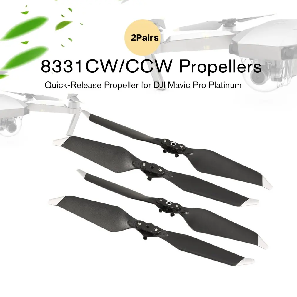 2 pcs New 2017 DJI Mavic Pro Platinum Low-Noise Quick-Release Propellers 8331