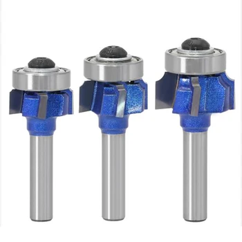 

8mm Shank Woodworking Milling Cutter R1mm R2mm Rm Trimming Knife Edge Trimmer 4 Teeth Wood Router Bit 3Pcs
