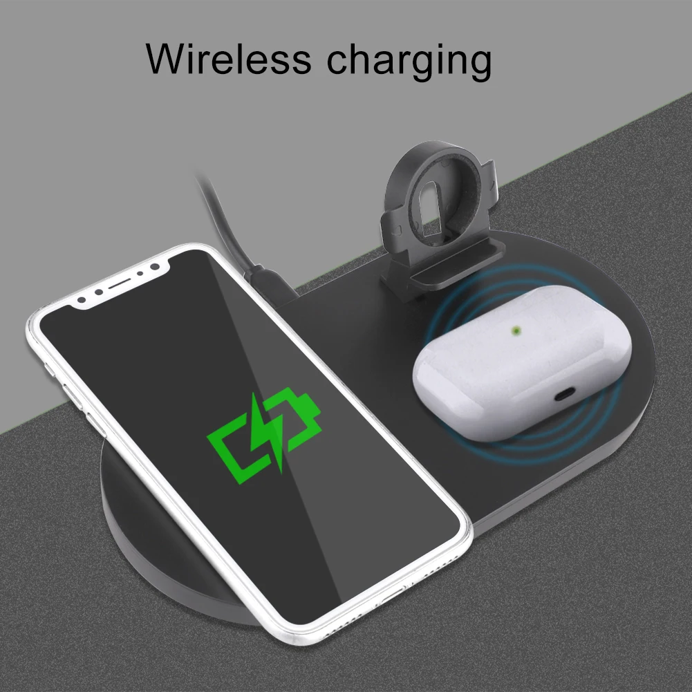 

3 In1 Wireless Charging Pad For iPhone 11Pro/11/XAR/XsMax Charger Dock For Apple Watch 5 Wireless Charger For AirPods Pro