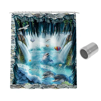 

1 Pcs Flour Sifter Icing Sugar Powder Tube Net Sieve Tools & 1 Set Bathroom Shower Curtain Dolphin Print Bath Curtain