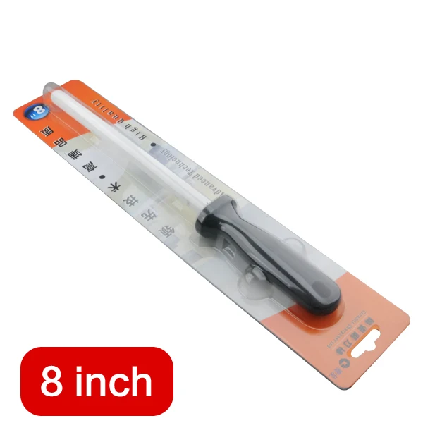 1 шт. " /8"/1" /12" точилка для ножей точильный керамический стержень ABS Ручка хонинговая точилка для ножей точильный стальной мусат - Цвет: 8 inch