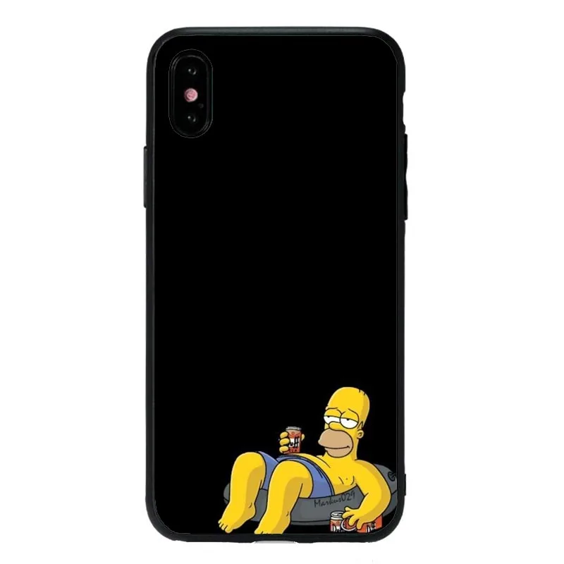 TPU Симпсон Черный силиконовый чехол для телефона для iPhone 5S, se X 6 6sPlus 7 7Plus 8 8 Plus XS MAX XR Барт Симпсон Забавный мультяшный чехол - Цвет: TPU