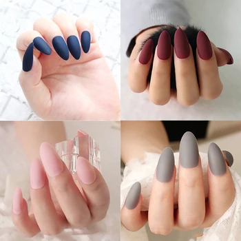 

Fake Nails Matte False nail 24pcs Detachable tips for Nail Extension Manicure Art press on Fake False Nails Long Nail Tips