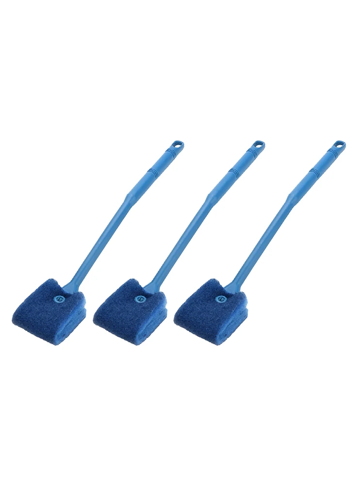 3X щетка для чистки аквариума аквариум инструмент для очистки от водорослей Губка скруббер водорослей для чистки щеток - Цвет: Синий
