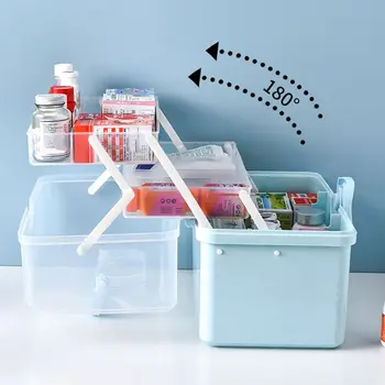 

Home Large Capacity Medicine Pharmacy Box 3 Level Multifunctional Storage Case