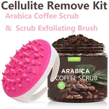 Coffee Body Scrub +Massage Brush Set Cream Facial Dead Sea Salt Exfoliating Whitening Moisturizing Anti Cellulite Treatment Acne Coffee Body Scrub +Massage Brush Set Cream Facial Dead Sea Salt Exfoliating Whitening Moisturizing Anti Cellulite Treatment Acne