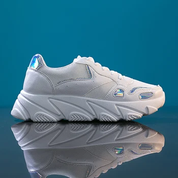 

spring trend platform women casual shoes designer chunky sneakers fashion woman moccasins white pink mesh breathable flats girls