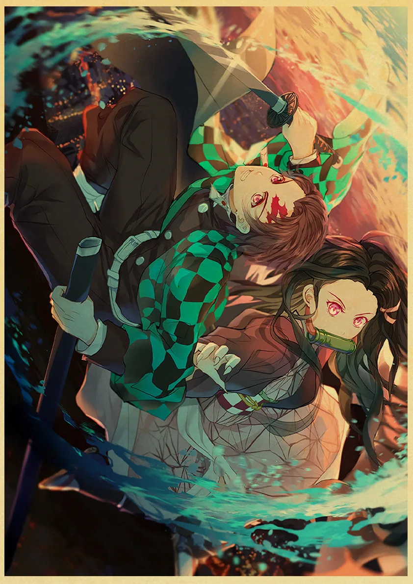 E169 Винтажные постеры демон убийца Kimetsu no Yaiba аниме плакат настенный Арт Ретро плакат живопись украшение для гостиной домашний декор - Цвет: E169