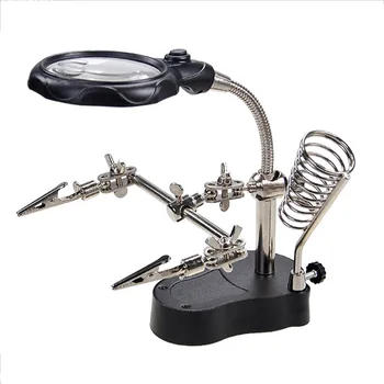 

LED Light Clip Magnifier Repair Auxiliary Clip Optical Lens Three-in-one Welding Repair Tool