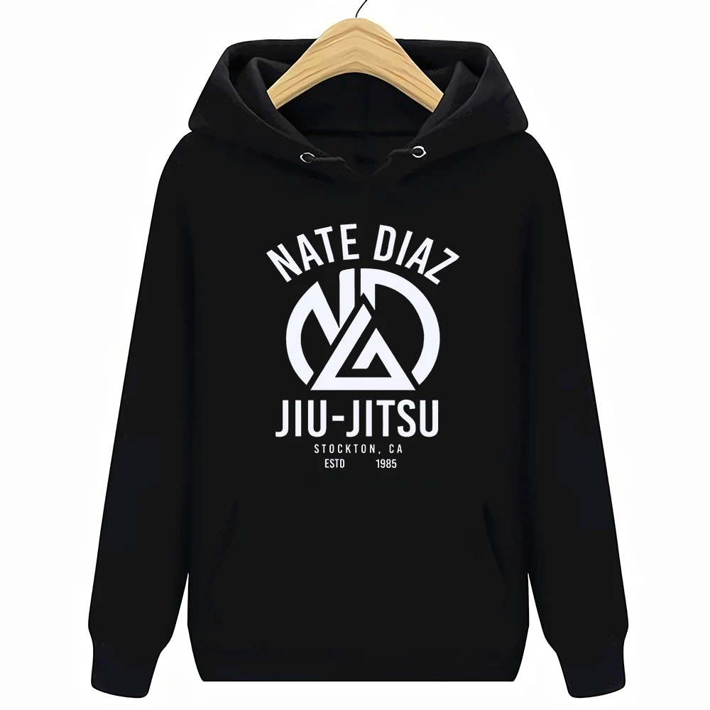 Nate Diaz Jiu Jitsu белые толстовки с капюшоном BJJ Nate Diaz Mcgregor Tee - Цвет: Черный