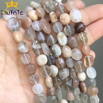 

7-10mm Natural Irregular Gem Mixed Sunstone Beads Round Loose Spacer Stone Bead For Jewelry Making DIY Accessories Bracelet 15"
