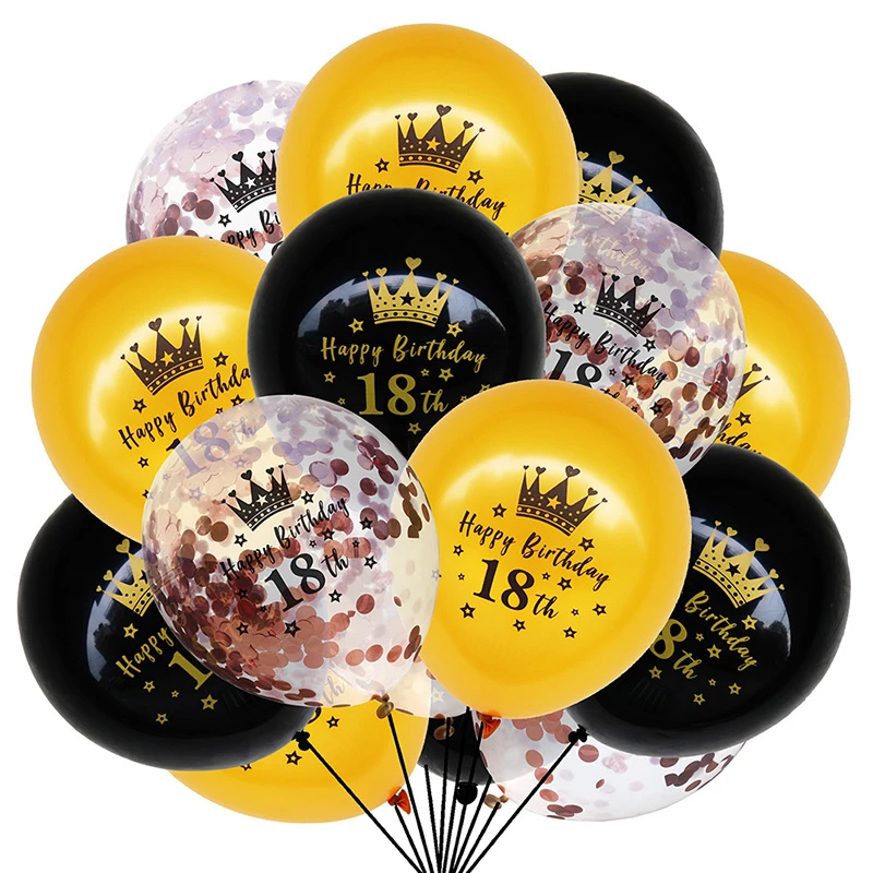 Happy Birthday Props Balloon For 16~60th Party Photo Booth Glitter Acce Supplies