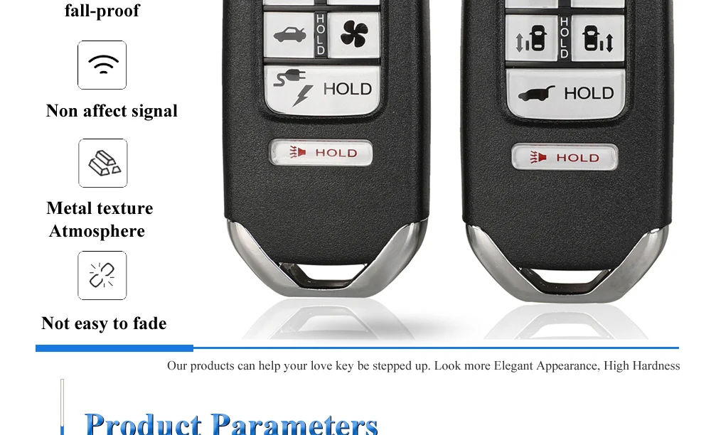 Keyforkess Smart Car Remote 2/3/4/5/6 pulsanti chiave Shell per Honda Fit ooctavia ey City Jazz XRV Venzel HRV CRV Accord inserisci portachiavi - H019141c1b4d945ebaebdb5e446a0ab389