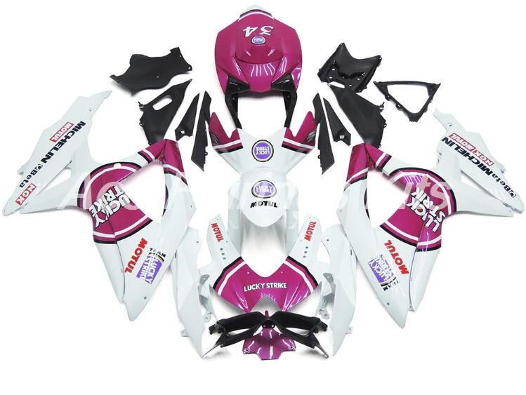 

New TOP (Injection molding) ABS Fairing Kits Fit For Suzuki GSX-R600 GSX-R750 K8 2008 2009 2010 Fairings set pink white lucky