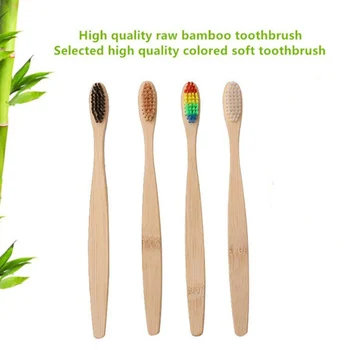 

Manual Toothbrushes Set Bamboo Toothbrush with Dense Bristles for Daily & Travel Kids Oral Care