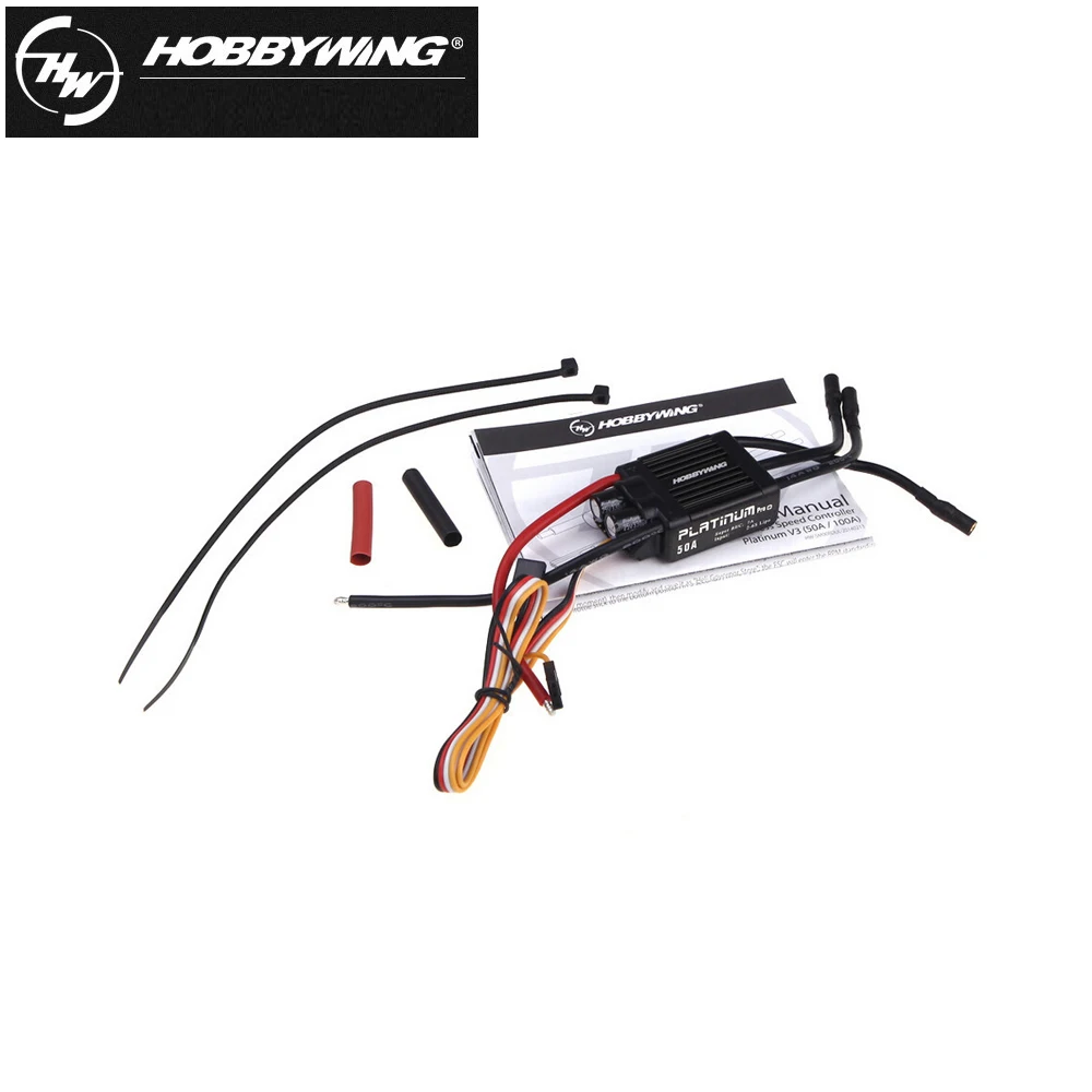 

1pcs Original Hobbywing Platinum 50A V3 High Performance ESC for Align TREX 450 450L RC Helicopter Fixed Wing ESC