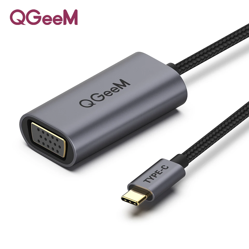 USB-C VGA Female QGeeM 8 в 1 USB C концентратор для Macbook Pro usb-хаб 3,0 адаптер PD HDMI RJ45 TF SD 3,5 мм Aux type C концентратор для iPad Pro сплиттер док-станция - Цвет: USB-C VGA Female
