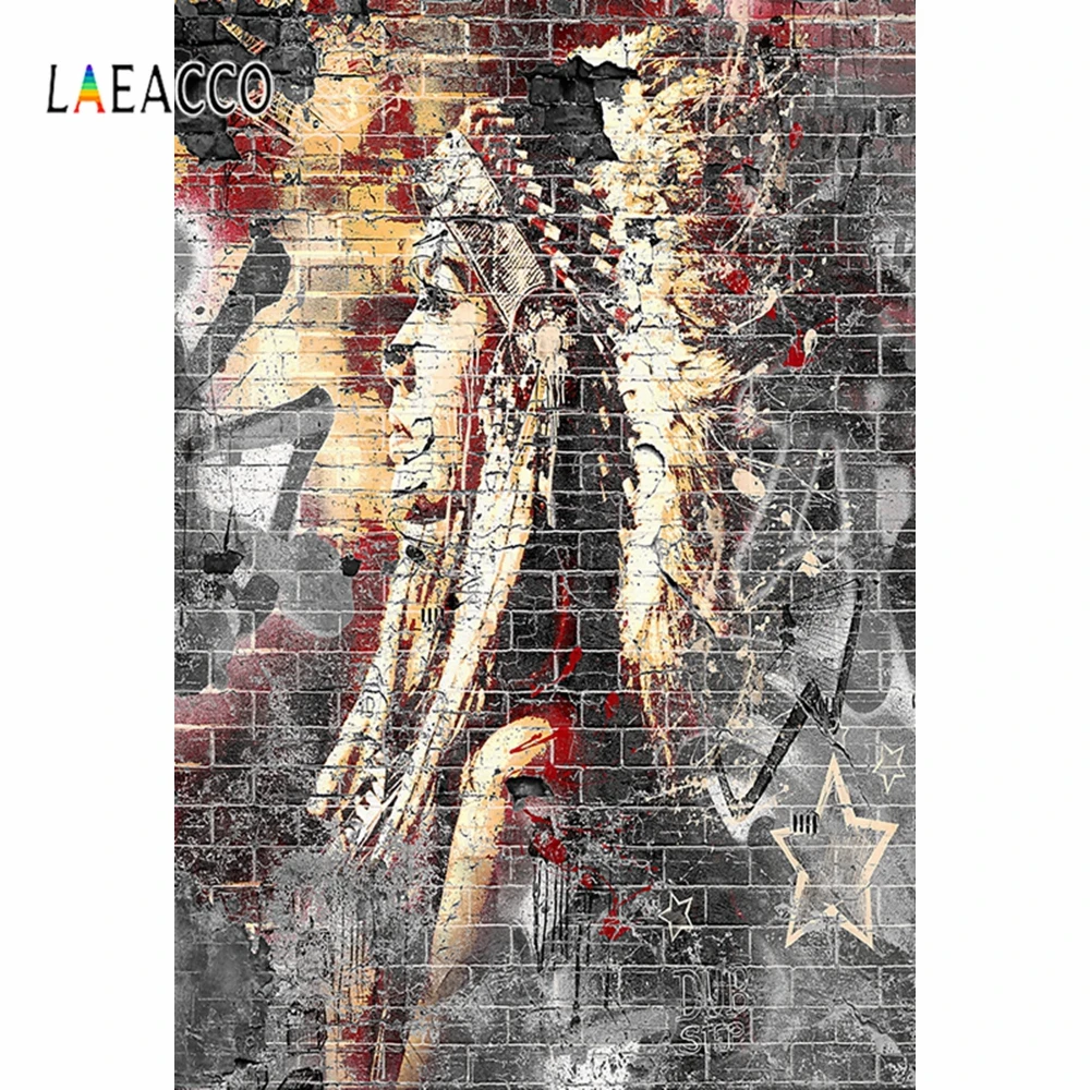 

Laeacco Grunge Wall Graffiti Photography Background Seamless Customized Photographic Backdrops For Photo Studio