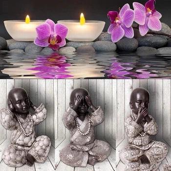 

Full Square/Round Drill 5D DIY Diamond Painting "Orchid Candle Buddha" 3D Rhinestone Embroidery Cross Stitch 5D Decor