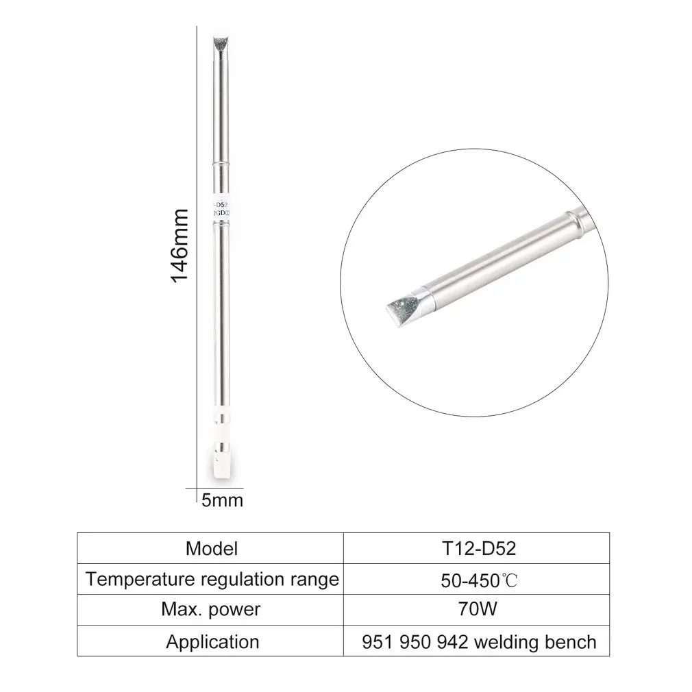 T12 Electronic Soldering Iron Tip T12-D52 High-grade Welding Tools T12 Soldering Tip for Soldering Station Rapid heating