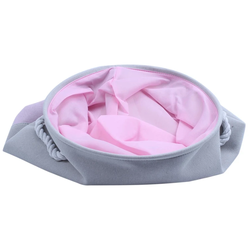 35*40cm Pink Laundry Basket for Dirty Clothes Cotton Ballet Girl Bow Print Toys Organizer Home Storage& Organization