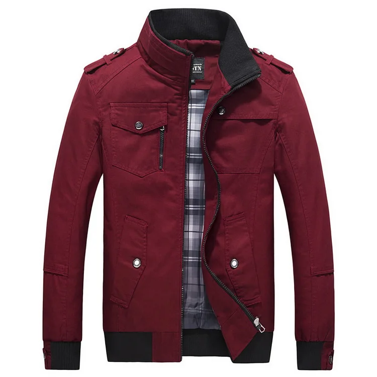 Хорошая мужская куртка-бомбер, куртки и пальто, Мужская ветровка, Мужская Весенняя осенняя куртка, мужская повседневная куртка из чистого хлопка красного/черного цвета