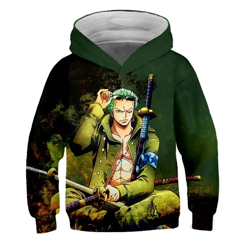 Fashion 3D One Piece Anime Hoodies Kids pullovers Hooded Casual Long Sleeve 3D Print Child Hoodies boy/girl Sweatshirts - Цвет: ET12510