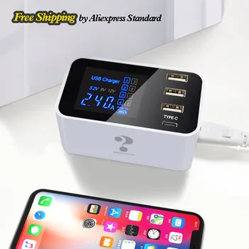 

Multi 3 Port Type C Univeral Quick Charge USB Charger for iphone 8 Huawei Xiaomi Samsung Wall Mobile Charger Adapter Station Hub