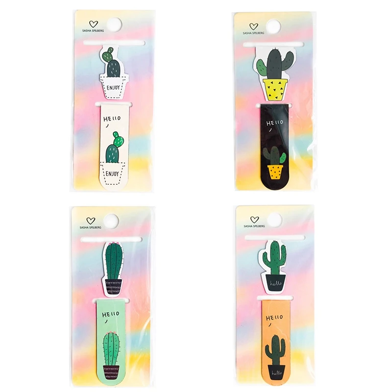 

1 Set Fresh Cactus Magnetic Bookmarks Books Marker Of Page Student Stationery School Office Supply