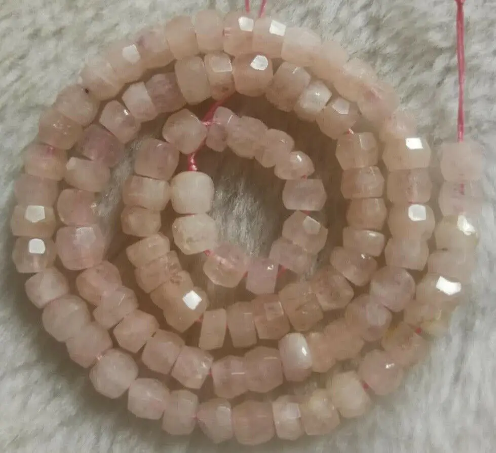 Около 4x6 мм натуральный розовый морганит граненые круглые бусины 16&quot | Украшения