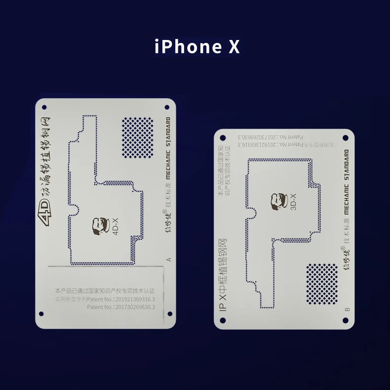 For iPhone X Механик 4D BGA трафареты для iPhone 11/11 Pro/11 Pro Max/XS/X герметичный оловянный шаблон посадки пайки - Цвет: For iPhone X