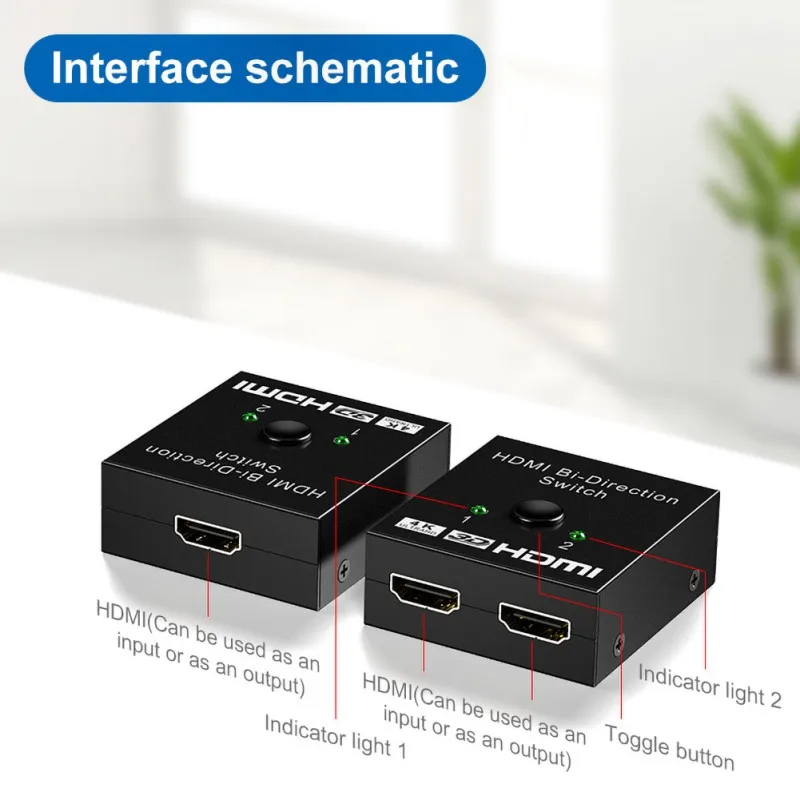 Двухнаправленный HDMI 2,0 кабель переключатель сплиттер концентратор Plug And Play