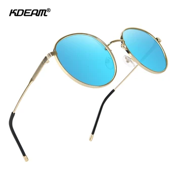 

KDEAM Vintage Design Round Sunglasses Polarized UV400 Protection Shades for Men and Women Circle Retro Sun Glasses