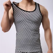 Мужские трусы, нейлоновые сетчатые прозрачные футболки с короткими рукавами, ночная рубашка, нательное белье