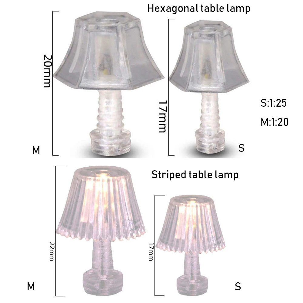 Mini Plastic Table Lamp for Dollhouse DIY Accessories