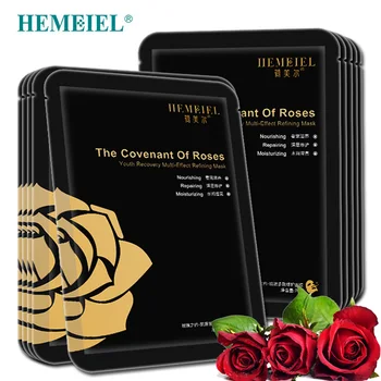 

HEMEIEL Skin Care Rose Essence Face Mask Moisturizing Oil Control Whitening Shrink Pores Korean Facial Mask tony moly Cosmetics