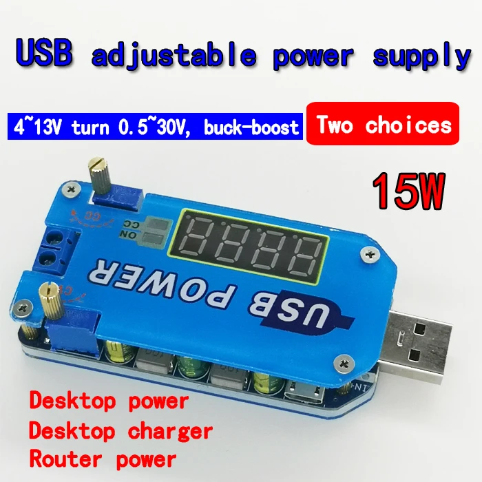 15W Adjustable DC-DC CC CV USB 5V to 3.3V 9V 12V 24V 30v Step UP / Down Power Supply Module Adjustable Boost Buck Converter MEB 
