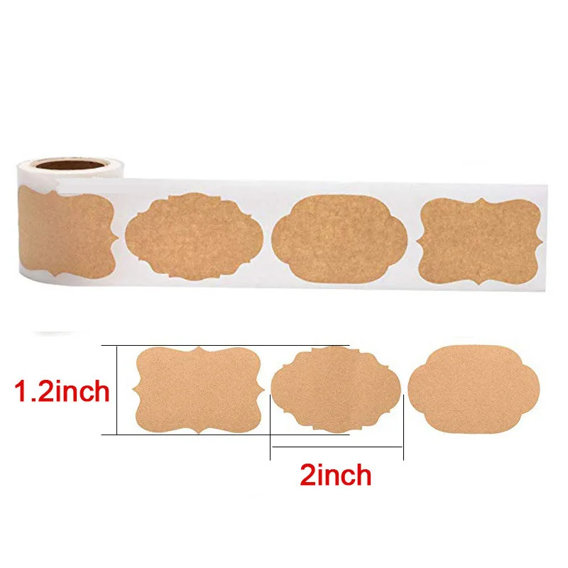 250Pcs Kraft Stickers Paper Labels Blank Christmas Gift For Jar Candle Glass Bottle Office Classification Stationery Sticker