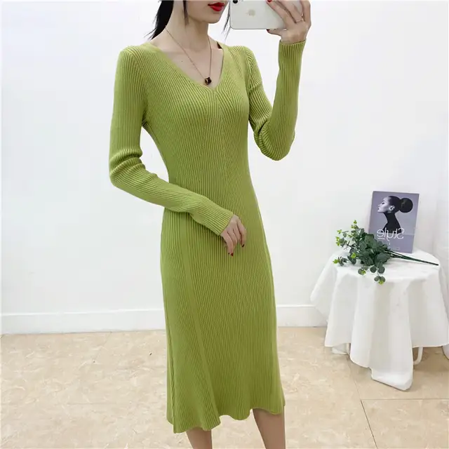 bcbg green sweater dress